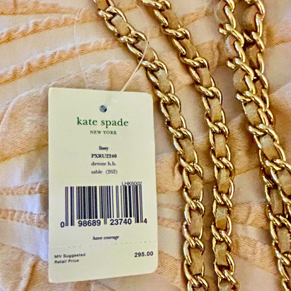NWT Vintage Kate Spade Devote Lissy Bag with Leather Chain Strap in Sable Cream - Picture 4 of 11